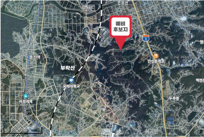 공모 통해 예비후보지로 선정된 진위면 은산1리 일원. /자료제공=평택시