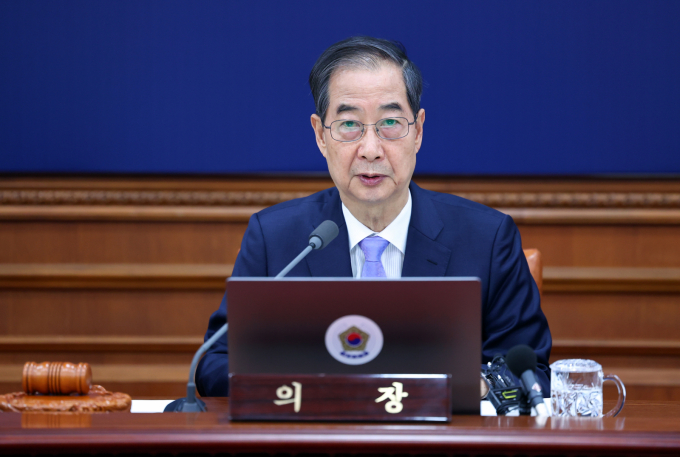  한덕수 대통령 권한대행 국무총리가 29일 정부서울청사에서 열린 국무회의에서 발언하고 있다. / 사진=뉴시스 최진석 기자 
