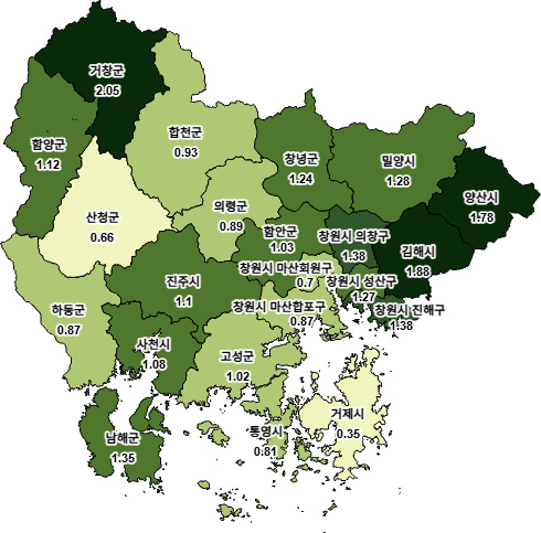 경남도가 30일 도내 개별공시지가를 공시했다./사진=경남도