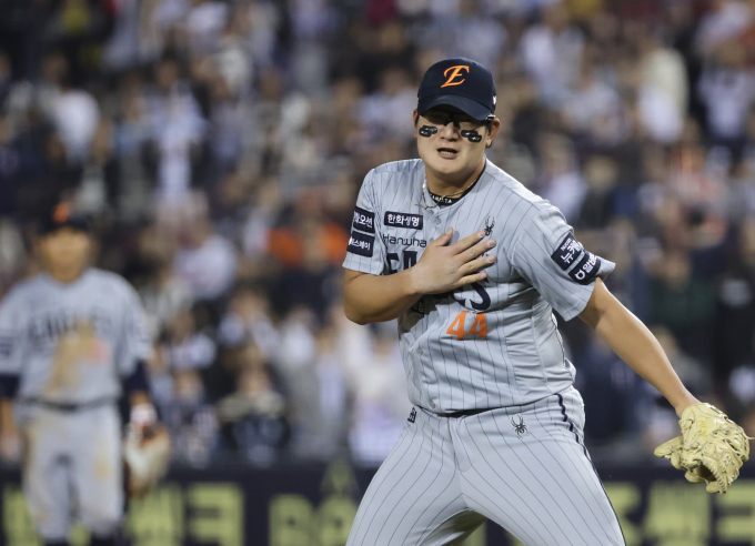 한화 이글스 김서현이 한국야구위원회가 뽑은 3~4월 월간 MVP 후보에 선정됐다. 사진은 2025시즌 한화 이글스에서 활약한 김서현의 모습. /사진=뉴스1