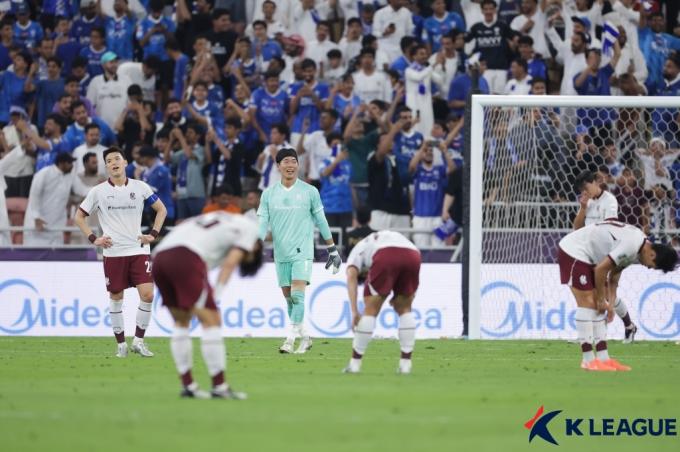 광주FC가 아시아축구연맹(AFC) 챔피언스리그 엘리트(ALCE) 8강전에서 알힐랄에 0-7로 완패했다. (한국프로축구연맹 제공)