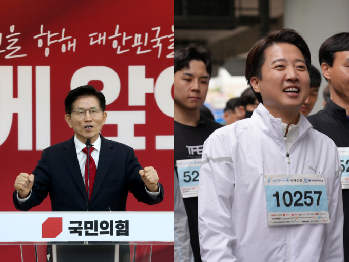 제21대 대통령 선거 공식 선거운동을 하루 앞둔 11일 각 후보들이 공식 일정을 발표했다. 김문수(왼쪽) 국민의힘 대선후보의 모습과 이준석(오른쪽) 개혁신당 대선후보의 모습. /사진=뉴시스, 이준석캠프 