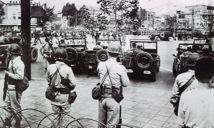 1961년 5월16일 육군 장교들이 군사 쿠데타를 일으켰다. 사진은 5·16 군사정변 상황 모습. /사진=우리역사넷 홈페이지 캡처