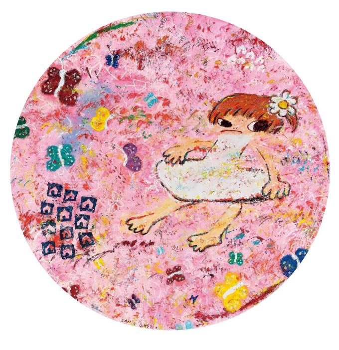 Lot. 39, 아야코 록카쿠, 1982 - , Japanese, Untitled, acrylic on canvas, diam 201cm, 2011, 3억-5억 원 (서울옥션 제공)