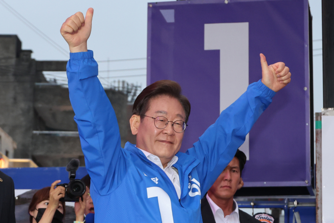 사진은 지난 19일 서울 마포구에서 유세하는 이 후보. /사진=뉴시스(공동취재)