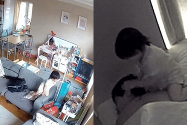 2세 아이가 저혈당 발작으로 정신을 잃은 자신의 아버지를 구했다. 사진은 (왼쪽) 쓰러진 아버지를 보고 약을 챙겨 오는 자브(2)의 모습. (오른쪽) 쓰러진 아버지 임만 디메길로와 자브(오른쪽)의 모습. /사진=틱톡 영상 갈무리