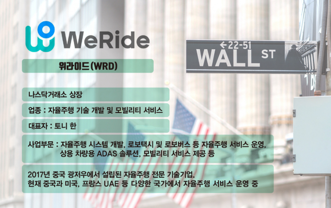 위라이드가 21일(현지시각) 21% 급등했다. 사진은 위라이드 기업 정보. /사진=김은옥 기자