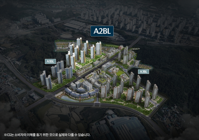  충남 아산시 탕정면 동산리 일대에 도시개발사업(A1·A2·A3 블록)을 통해 총 3673가구의 자이 브랜드 타운이 구축된다. '아산탕정자이 센트럴시티' 조감도 /자료 제공=GS건설