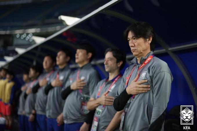 홍명보 감독은 대표 선수로서의 마음가짐 그리고 원팀을 향한 모두의 노력을 강조했다. (대한축구협회 제공) ⓒ News1 김진환 기자