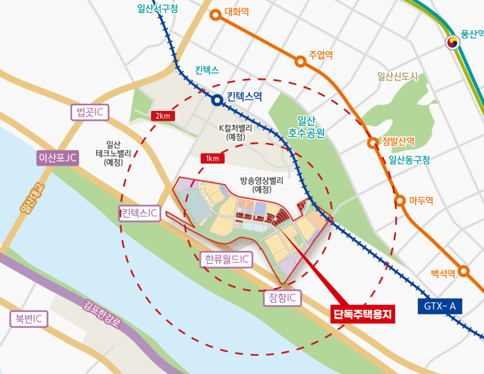 고양장항 단독주택용지 위치도. / 자료제공=LH 경기북부지역본부