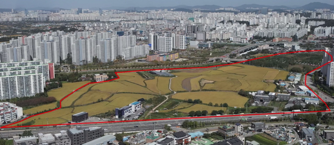 오산시 '양산4지구 도시개발사업' 예정지 전경. /사진제공=경기도