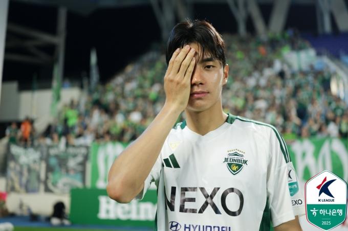 생애 처음으로 A대표팀에 소집된 전북 현대 공격수 전진우. (한국프로축구연맹 제공)