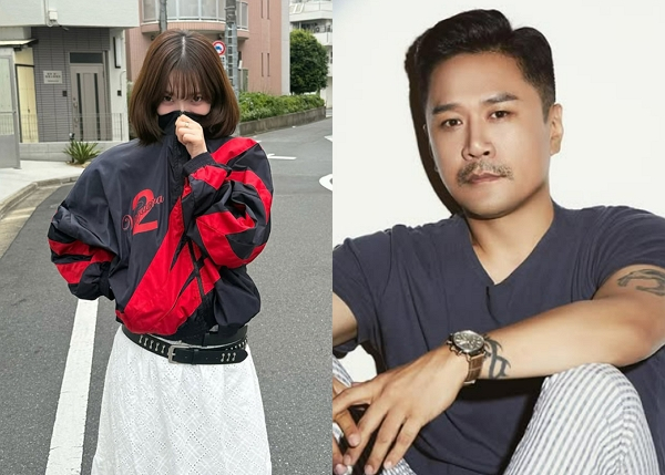 JK김동욱이 정치색 논란에 휩싸인 에스파 멤버 카리나를 격하게 환영했다. 사진은 정치색 논란에 휩싸인 에스파 카리나 모습과(왼쪽) 가수 JK김동욱 모습. /사진=카리나 인스타그램 캡처, JK김동욱 인스타그램 캡처