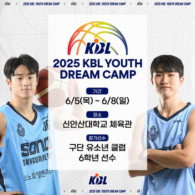 KBL은 오는 6월 5일부터 8일까지 경기도 안산시 신안산대학교 체육관에서 KBL 구단 유소년 클럽 소속 6학년 선수 40명을 초청해 '2025 KBL 유스 드림 캠프'를 개최한다.(KBL 제공)