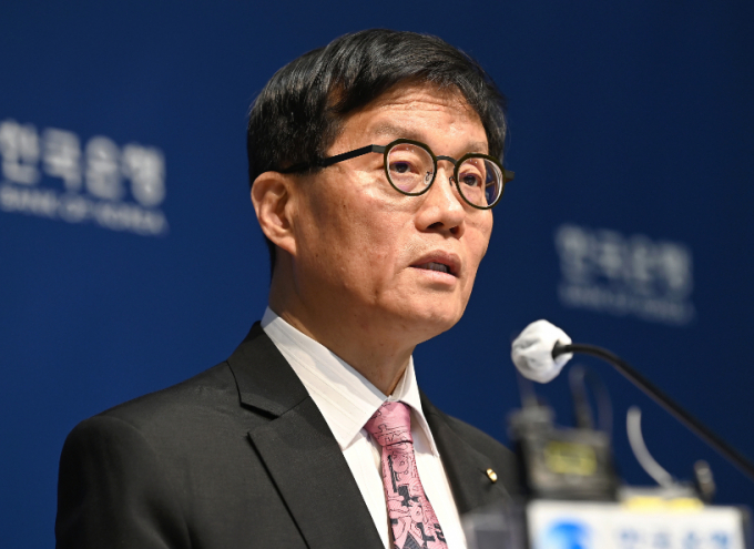  이창용 한국은행 총재가 지난달 29일 서울 중구 한국은행에서 열린 금융통화위원회 금리 결정에 대한 기자간담회에서 발언하고 있다./사진=뉴시스 김근수 기자 