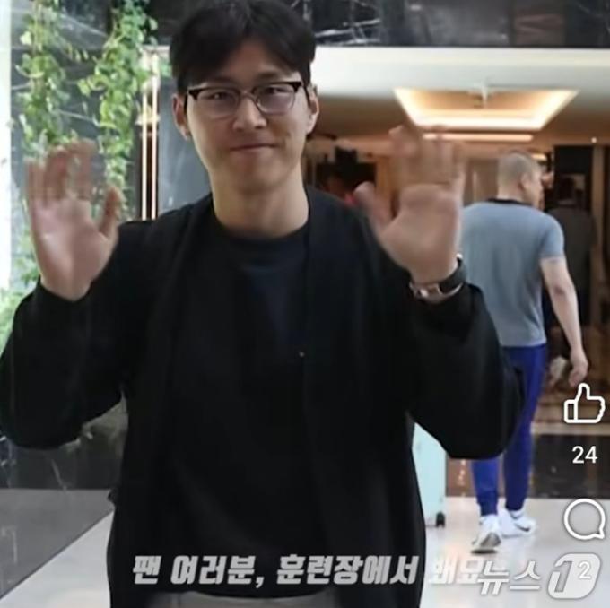 후발대로 이라크에 합류한 이강인(KFA 영상 캡처)