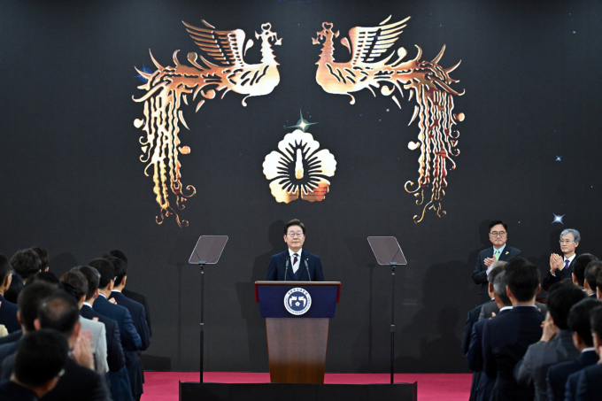 북한이 이재명 대한민국 제21대 대통령 당선을 소식을 처음으로 보도했다. 사진은 지난 4일 이재명 대통령이 서울 여의도 국회 로텐더홀에서 열린 제21대 대통령 취임 선서식에서 취임사를 하고 있는 모습. /사진=뉴시스