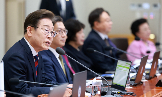 사진은 이날 국무회의에서 발언 중인 이 대통령. /사진=뉴시스
