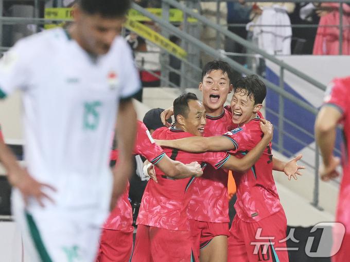 득점 후 기뻐하는 오현규 2024.10.15/뉴스1 ⓒ News1 구윤성 기자