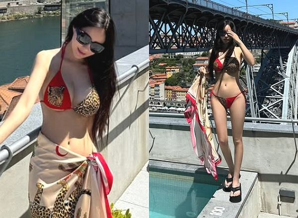 티아라 멤버 효민이 비키니를 입고 글래머러스한 몸매를 뽐냈다. 사진은 티아라 효민 모습. /사진=티아라 효민 인스타그램 캡처