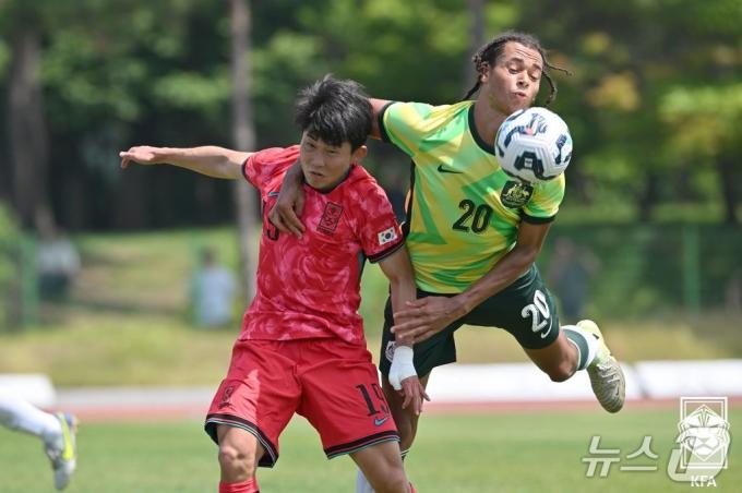 한국 U22 대표팀이 호주와의 비공개 평가전에서 0-2로 패했다.(대한축구협회 제공)