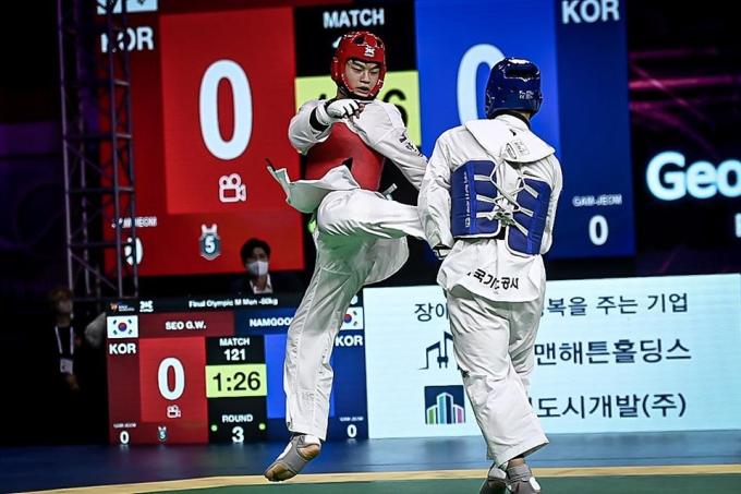 '2025 샬롯 월드태권도 그랑프리 챌린지'가 13일부터 미국에서 개최된다. 2022년 무주 그랑프리 챌린지에 참가한 서건우의 모습. (세계태권도연맹 제공)