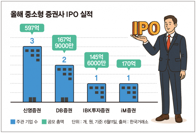 사진은 올해 상반기 중소형 증권사 IPO 실적. /사진=김은옥 기자