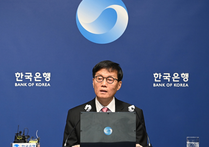 이창용 한국은행 총재가 지난달 29일 서울 중구 한국은행에서 열린 금융통화위원회 금리 결정에 대한 기자간담회에서 발언하고 있다./사진=뉴시스