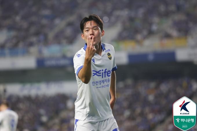 멀티골을 터뜨린 인천 박승호(한국프로축구연맹 제공)