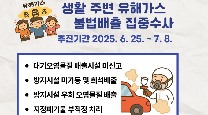 생활 주변 유해가스 불법매출 집중 수사 안내. /사진제공=경기도