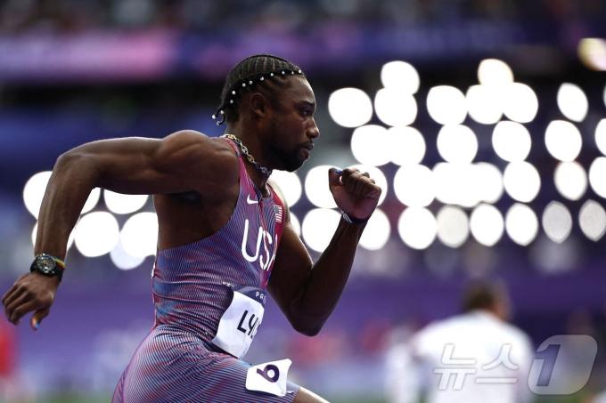 2024 파리 올림픽 육상 남자 100m 금메달리스트 노아 라일스. ⓒ AFP=뉴스1