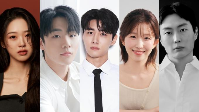 김시은=골드메달리스트, 이민재=이끌엔터테인먼트, 서지훈=매니지먼트구, 윤가이=위엔터테인먼트, 노재원=눈컴퍼니 (왼쪽부터)