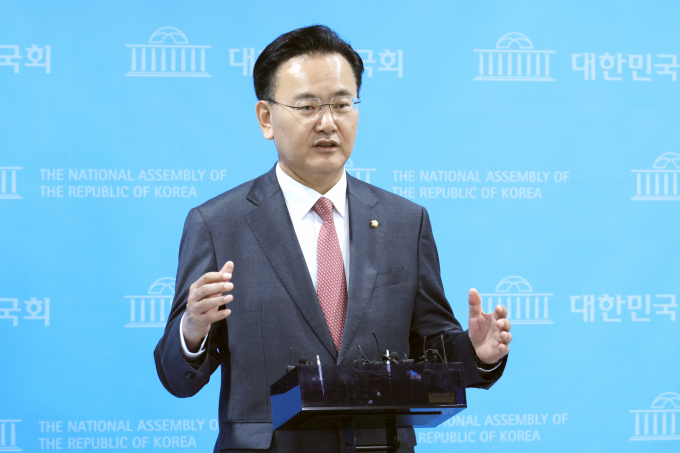 유상범 국민의힘 의원이  새 원내수석부대표로 임명됐다.사진은 지난 3월19일 유 의원이 19일  서울 여의도 국회 소통관에서 취재진 질문에 답하는 모습. /사진=뉴시스