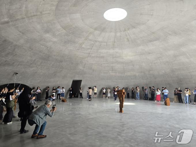 세계적인 건축가 안도 다다오가 공동으로 설계한 뮤지엄 산의 새로운 공간 '그라운드'(Ground). ⓒ 뉴스1 김정한 기자