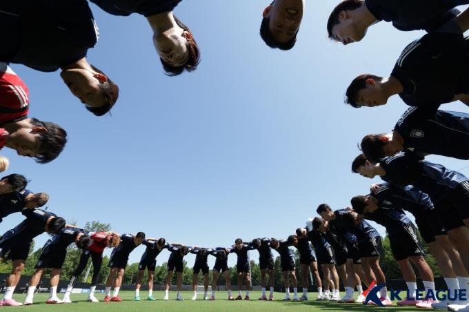 플루미넨시전을 앞둔 울산HD 선수들(한국프로축구연맹 제공)