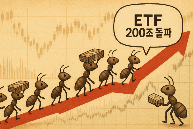 국내 ETF 순자산총액이 200조를 돌파한 가운데 에프앤가이드 인덱스를 기초로 운용되는 ETF의 순자산 총액은 20조원을 넘어섰다. /사진=김은옥 기자(챗GPT)