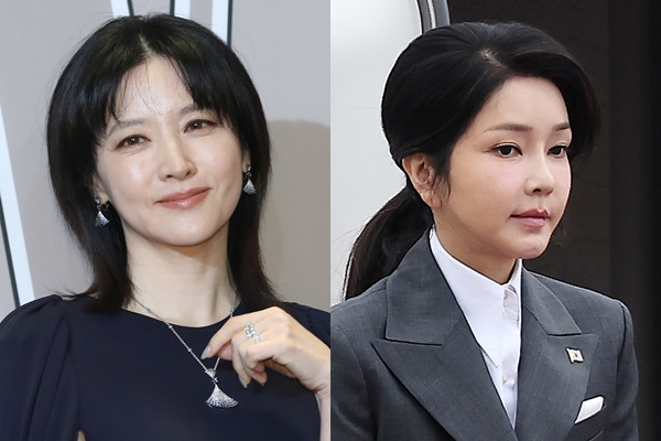 배우 이영애가 윤석열 전 대통령 부인 김건희 여사와 연관돼 있다는 취지의 주장을 한 유튜버가 벌금 700만원의 약식명령을 받았다. 사진은 배우 이영애(왼쪽)와 윤석열 전 대통령의 부인 김건희 여사(오른쪽). /사진=뉴스1