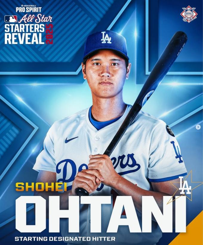 MLB 올스타전 출전을 확정한 오타니 쇼헤이(LA 다저스). (MLB SNS 캡처)