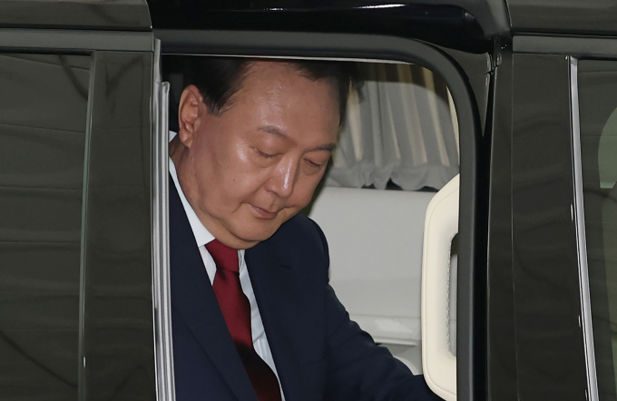 사진은 28일 오전 서울 서초구 서울고검에 출석한 윤석열 전 대통령. /사진=뉴스1(공동취재사진)