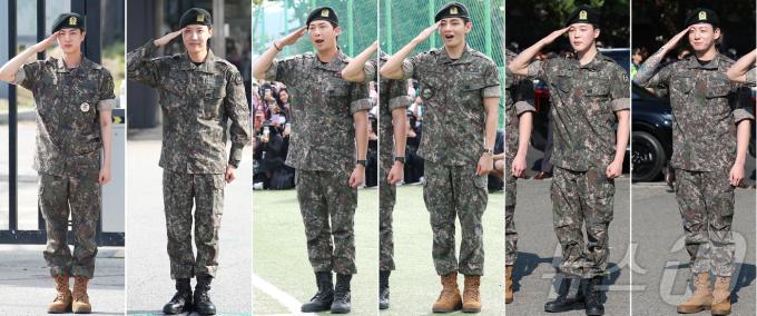 방탄소년단(BTS)의 진(왼쪽부터)과 제이홉, RM,뷔 지민,정국이 국방의 의무를 마치고 현역 제대했다. 2025.6.11/뉴스1 ⓒ News1 권현진 기자