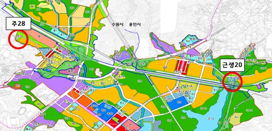 GH가 공급하는 근생ㆍ주차장 용지 2필지 위치도. /사진=GH