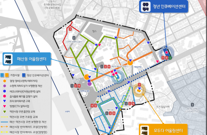매산동 도시재생뉴딜사업 구상도. /사진제공=수원시 