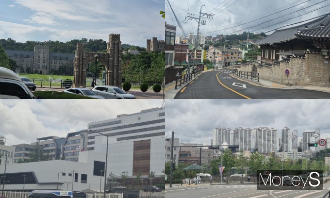 기자는 지난 2일 직접 6호선 챌린지를 진행했다. 사진은 기자가 챌린지를 하면서 지나온 고려대학교, 미타사, 대통령실, 서울 용문동의 아파트 단지 모습들. /사진=변한석 기자