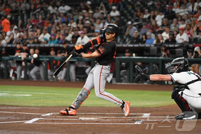 MLB 샌프란시스코 이정후가 타격하고 있다. ⓒ AFP=뉴스1