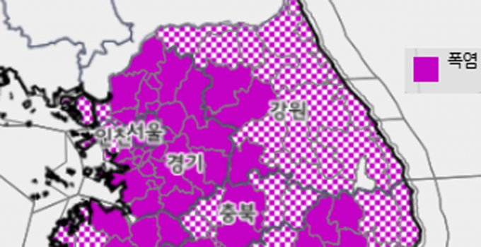 경기도 폭염특보 발효 현황. /사진제공=기상청