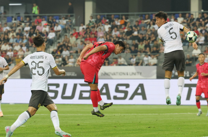 한국이 중국을 제압하고 동아시안컵 첫 경기를 승리했다. 사진은 7일 경기 용인미르스타디움에서 열린 2025 동아시아축구연맹(EAFF) E-1 챔피언십 한국과 중국의 경기에서 두 번째 골을 터트린 주민규의 모습. /사진=뉴스1