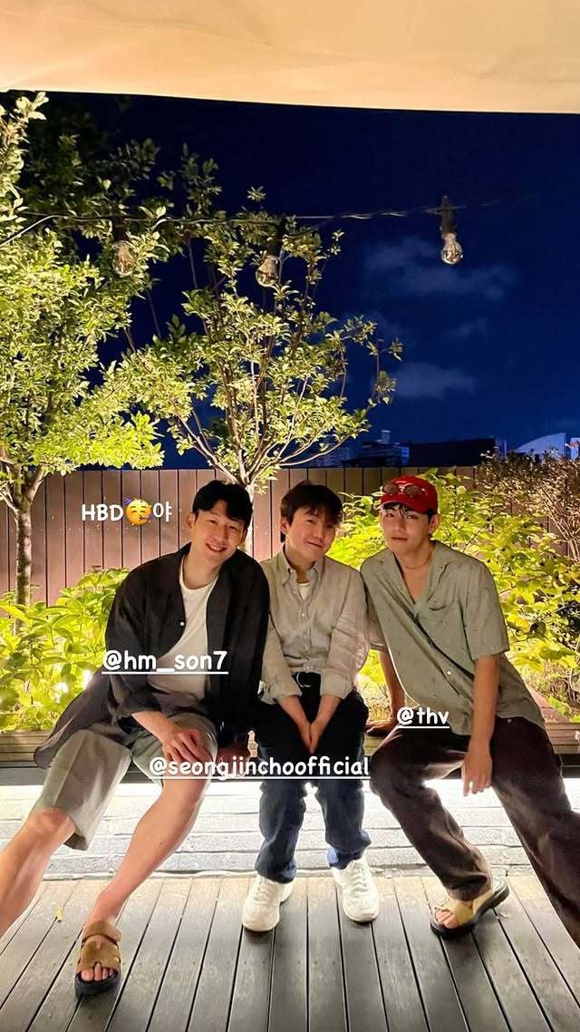 손흥민, 조성진, 뷔(왼쪽부터, 뷔 인스타그램)