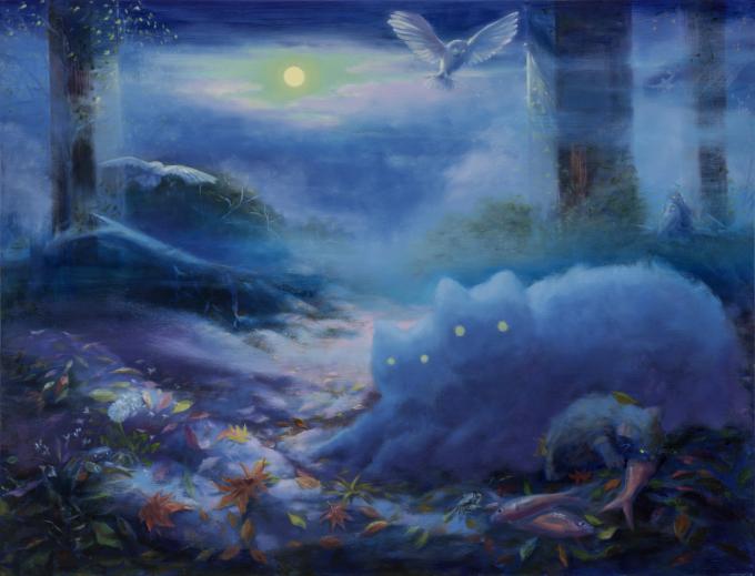 Minyoung Choi_2025_Sleepless Nights_oil on linen_130 x 170 cm_Courtesy of Gallery Baton. (갤러리바톤 제공)