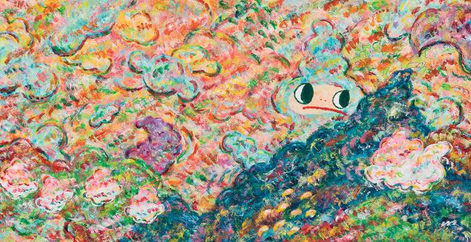 Lot. 59, 아야코 록카쿠, 1982 - , Japanese, [Untitled], acrylic on canvas, 75&times;145cm, 2021, 별도문의 (서울옥션 제공)