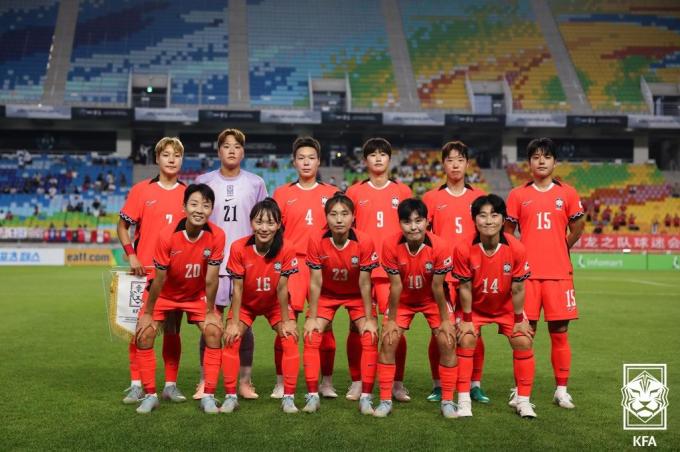 동아시안컵에 참가한 한국 여자 축구대표팀. (대한축구협회 제공)